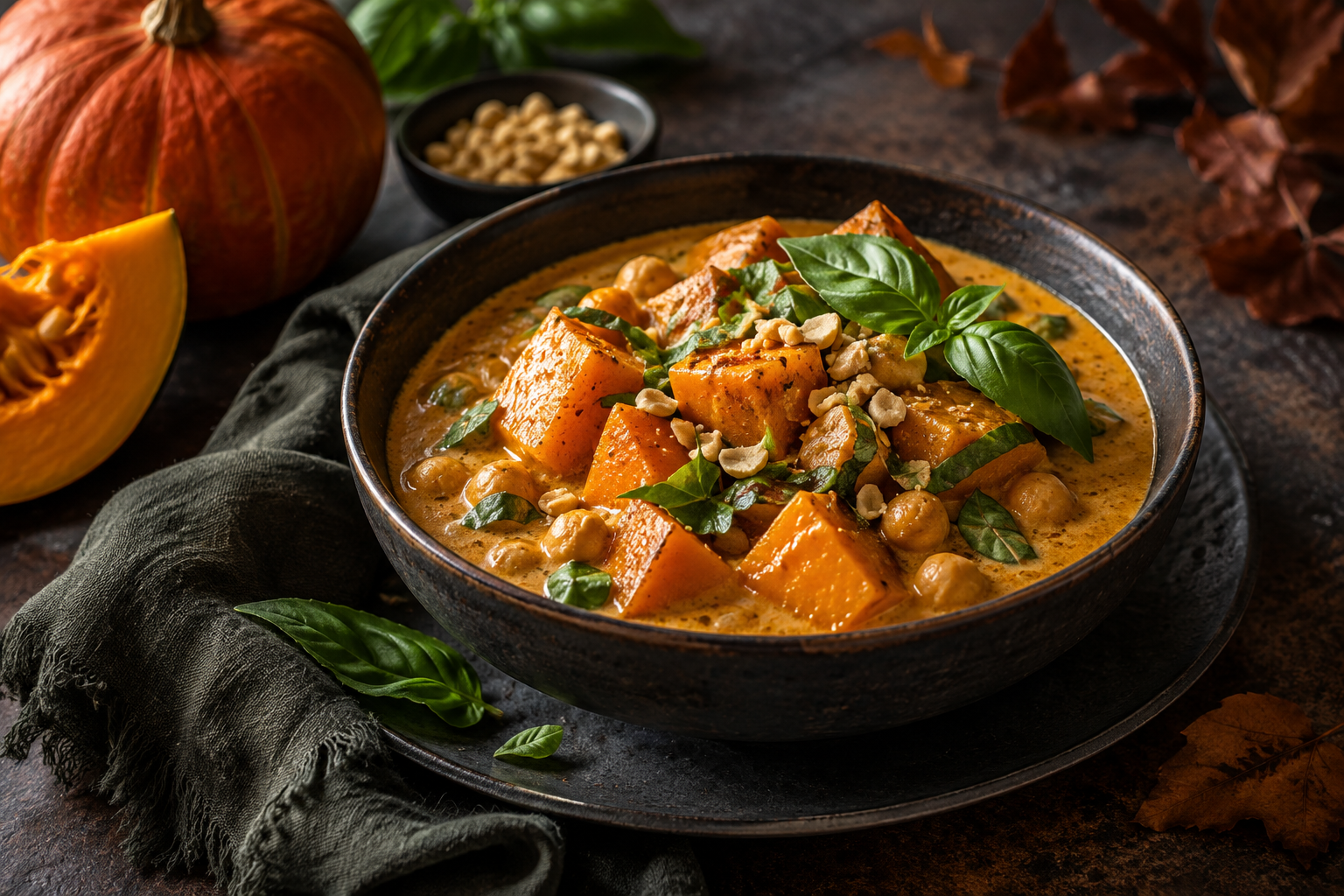 Curri de calabaza de Keziah — sugerencia de presentación
